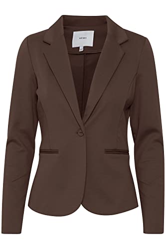 ICHI IHKATE BL Damen Blazer Kurzblazer Jacke Ein-Knopf-Blazer mit Stretch und Reverskragen, Größe:L, Farbe:Bracken (191015) von ICHI