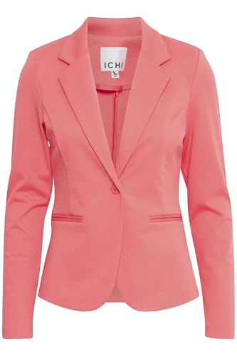 ICHI IHKATE BL Damen Blazer Kurzblazer Jacke Ein-Knopf-Blazer mit Stretch und Reverskragen, Größe:XS, Farbe:Calypso Coral (171744) von ICHI