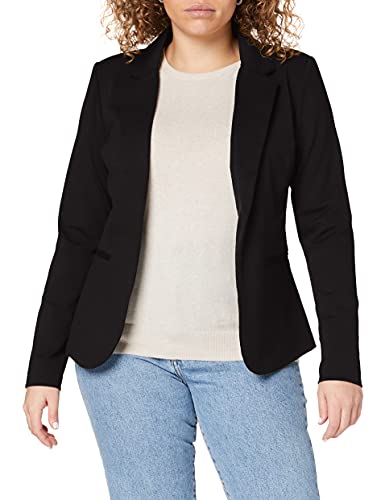 ICHI IHKATE BL Damen Blazer Kurzblazer Jacke Ein-Knopf-Blazer mit Stretch und Reverskragen, Größe:L, Farbe:Black (10001) von ICHI