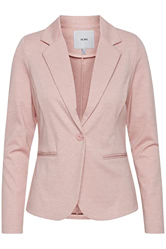 ICHI IHKATE BL Damen Blazer Kurzblazer Jacke Ein-Knopf-Blazer mit Stretch und Reverskragen, Größe:S, Farbe:Rose Smoke Melange (12524) von ICHI