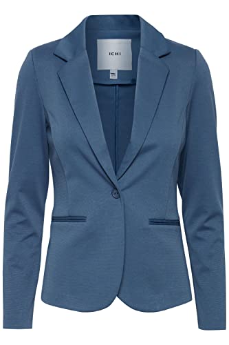 ICHI IHKATE BL Damen Blazer Kurzblazer Jacke Ein-Knopf-Blazer mit Stretch und Reverskragen, Größe:XS, Farbe:Bering Sea (184028) von ICHI