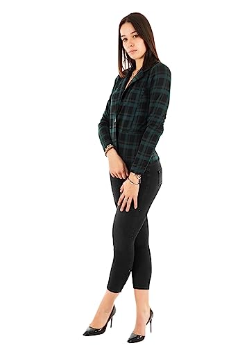 ICHI IHKATE CHECKO BL Damen Blazer Kurzblazer Jacke Karierter EIN-Knopf-Blazer mit Stretch und Reverskragen, Größe:XS, Farbe:Coffee Bean (190915) von ICHI