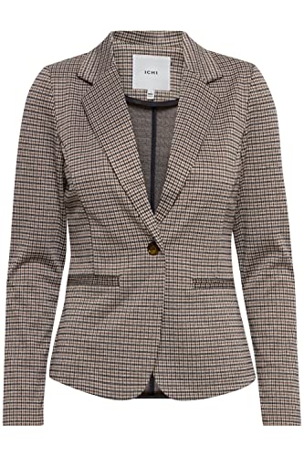 ICHI IHKATE Damen Blazer Kurzblazer Jacke mit Stretch und Reverskragen, Größe:L, Farbe:Nomad (161212) von ICHI