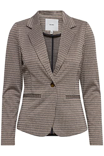 ICHI IHKATE Damen Blazer Kurzblazer Jacke mit Stretch und Reverskragen, Größe:S, Farbe:Nomad (161212) von ICHI