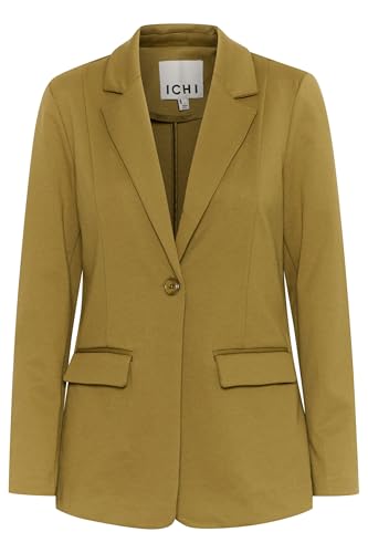 ICHI IHKATE Damen Blazer Jackenblazer Anzugsjacke mit 1-Knopf-Form Klapptaschen Reverskragen leicht elastisch Regular fit, Größe:XXL, Farbe:Lizard (180629) von ICHI