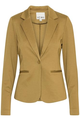 ICHI IHKATE Damen Blazer Jackenblazer Anzugsjacke mit 1-Knopf-Form Stretch Reverskragen Paspeltaschen Slim fit, Größe:S, Farbe:Lizard (180629) von ICHI