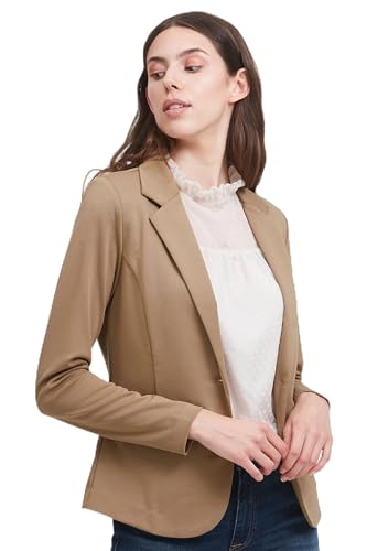 ICHI IHKATE Damen Blazer Jackenblazer Anzugsjacke mit 1-Knopf-Form Stretch Reverskragen Paspeltaschen Slim fit, Größe:XS, Farbe:Mars Red (181655) von ICHI