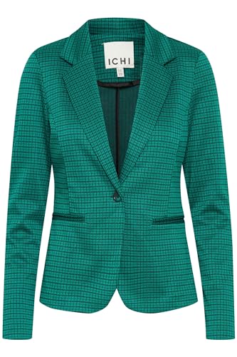 ICHI IHKATE Damen Blazer Kurzblazer Jacke mit Stretch und Reverskragen, Größe:L, Farbe:Cadmium Green (185424) von ICHI