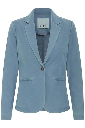 ICHI IHKATE Damen Blazer Longblazer/Kurzblazer Jacke Regular fit, Größe:M, Farbe:Kate Denim Light Blue (204437) von ICHI