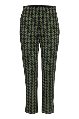 ICHI IHKATE Houndstooth PA Damen Stoffhose Hose 59% Polyester, 39% Viskose, 2% Elasthan Regular fit, Größe:L, Farbe:Parrot Green Houndstooth (202720) von ICHI