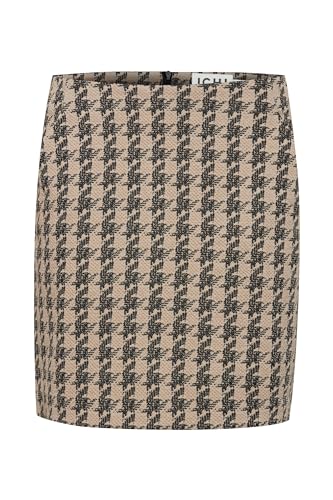 ICHI IHKATE Houndstooth SK Damen Minirock Rock 59% Polyester, 39% Viskose, 2% Elasthan Regular fit, Größe:XL, Farbe:Doeskin Houndstooth (202751) von ICHI