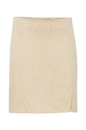 ICHI IHKATE Leopard Jacquard SK Damen Minirock Rock 80% Polyester, 18% Viskose, 2% Elasthan Regular fit, Größe:L, Farbe:Doeskin (151308) von ICHI