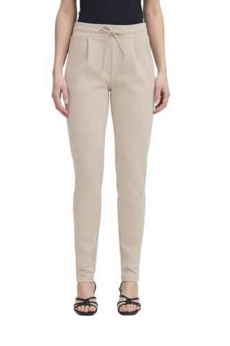 ICHI IHKATE PA2 Damen Sweathose Sweatpants Relaxhose mit Stretch Schmaler Schnitt mit Elastikbund, Größe:M, Farbe:String (161305) von ICHI