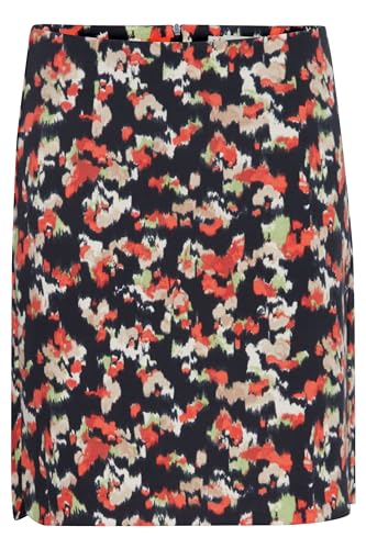 ICHI IHKATE Print SK10 Damen Bleistiftrock Rock 74% Polyester, 22% Viskose, 4% Elasthan Regular fit, Größe:M, Farbe:Total Eclipse Multi AOP (202709) von ICHI