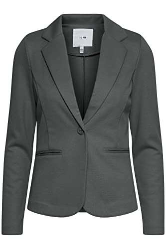 ICHI IHKATE Pique BL Damen Blazer Kurzblazer Jacke EIN-Knopf-Blazer mit Stretch, Größe:L, Farbe:Black (194008) von ICHI