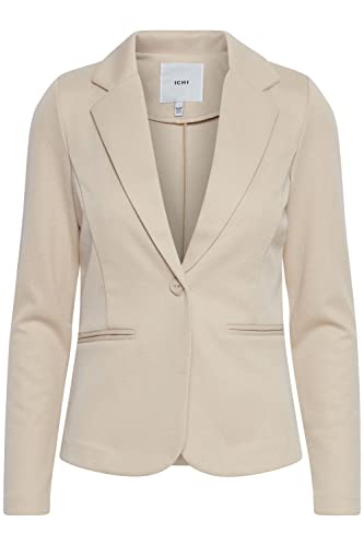 ICHI IHKATE Pique BL Damen Blazer Kurzblazer Jacke EIN-Knopf-Blazer mit Stretch, Größe:XL, Farbe:Doeskin (151308) von ICHI