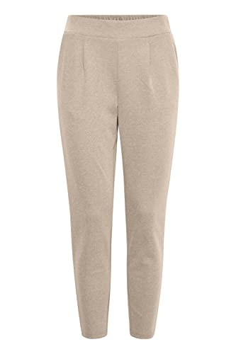 ICHI IHKATE Pique PA Damen Sweathose Sweatpants Relaxhose mit Stretch Enger Schnitt, Größe:XL, Farbe:Doeskin (151308) von ICHI