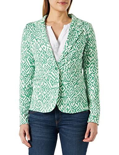 ICHI IHKATE PRINT BL14 Damen Blazer Kurzblazer Jacke gemusterter Ein-Knopf-Blazer mit Stretch und Reverskragen, Größe:2XL, Farbe:Greenbriar Ikat Print (201904) von ICHI