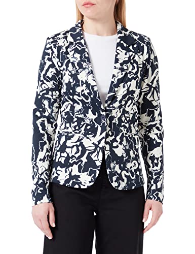 ICHI IHKATE PRINT BL14 Damen Blazer Kurzblazer Jacke gemusterter Ein-Knopf-Blazer mit Stretch und Reverskragen, Größe:S, Farbe:Total Eclipse (194010) von ICHI