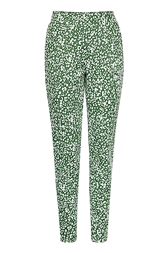 ICHI IHKATE Print PA11 Damen Hose Stoffhose mit Stretch Elastikbund Enger Schnitt, Größe:M, Farbe:Willow Bough (180119) von ICHI