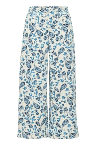 ICHI IHKATE Print PA23 Damen Stoffhose Hose 74% Polyester, 22% Viskose, 4% Elasthan Regular fit, Größe:L, Farbe:Baleine Blue AOP (202922) von ICHI
