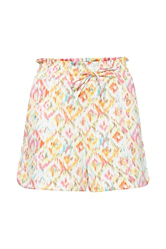 ICHI IHKATE Print SHO8 Damen Chino Shorts Bermuda Kurze Hose mit Stretch Elastikbund mit Gürtel Print Relaxed-Fit, Größe:XL, Farbe:Multi Colour AOP (201995) von ICHI