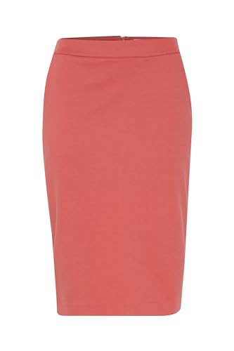 ICHI IHKATE SUS OFFICE SK Damen Kurzer Rock Midi-Pencilskirt mit Schlitz Stretch Slim-Fit, Größe:XL, Farbe:Mineral Red (171537) von ICHI