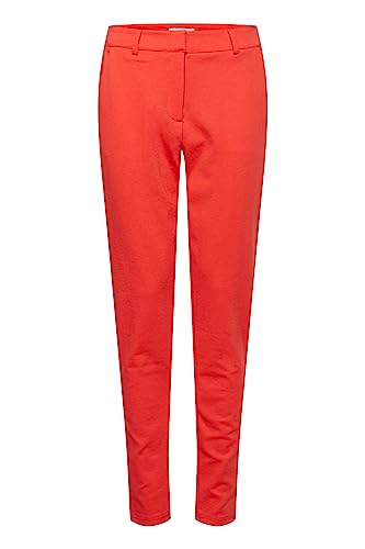 ICHI IHKATE SUS Office PA Damen Hose Stoffhose mit Stretch Enger Schnitt, Größe:L, Farbe:Poppy Red (171664) von ICHI