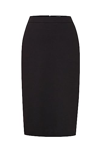 ICHI IHKATE SUS OFFICE SK Damen Kurzer Rock Midi-Pencilskirt mit Schlitz Stretch Slim-Fit, Größe:XXL, Farbe:Black (194008) von ICHI