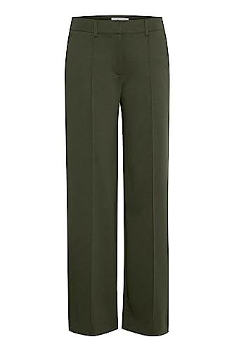 ICHI IHKATE SUS Office Wide PA Damen Hose Stoffhose mit Stretch gerader Schnitt, Größe:2XL, Farbe:Forest Night (190414) von ICHI