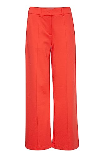 ICHI IHKATE SUS Office Wide PA Damen Hose Stoffhose mit Stretch gerader Schnitt, Größe:2XL, Farbe:Poppy Red (171664) von ICHI