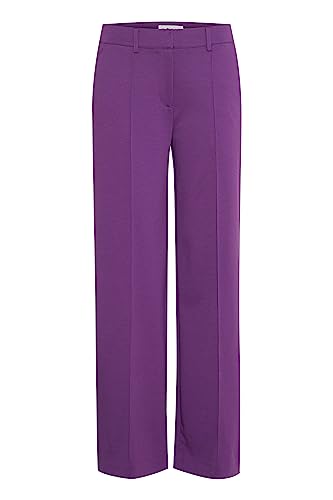 ICHI IHKATE SUS Office Wide PA Damen Hose Stoffhose mit Stretch gerader Schnitt, Größe:L, Farbe:Amaranth Purple (193536) von ICHI