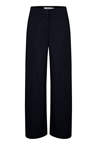 ICHI IHKATE SUS Office Wide PA Damen Hose Stoffhose mit Stretch gerader Schnitt, Größe:M, Farbe:Total Eclipse (194010) von ICHI