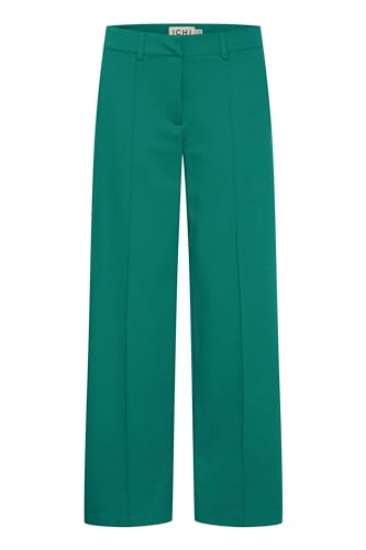 ICHI IHKATE SUS Office Wide PA Damen Hose Stoffhose mit Stretch gerader Schnitt, Größe:XXL, Farbe:Quetzal Green (185025) von ICHI