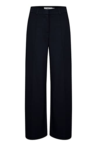 ICHI IHKATE SUS Office Wide PA Damen Hose Stoffhose mit Stretch gerader Schnitt, Größe:XL, Farbe:Total Eclipse (194010) von ICHI