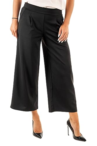 ICHI IHKATE SUS Wide PA Damen Hose Stoffhose Culotte Straight Fit, Größe:M, Farbe:Black (194008) von ICHI