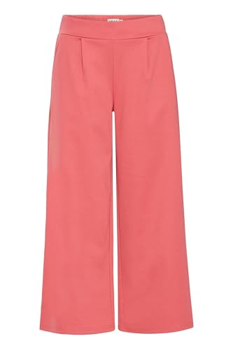 ICHI IHKATE SUS Wide PA Damen Hose Stoffhose mit Stretch gerader Schnitt Elastikbund Crop Länge, Größe:XS, Farbe:Holly Berry (171633) von ICHI
