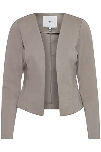 ICHI IHKATE SHORT BL Damen Blazer Kurzblazer Jacke Kurzblazer mit Stretch, Größe:L, Farbe:Driftwood (181210) von ICHI