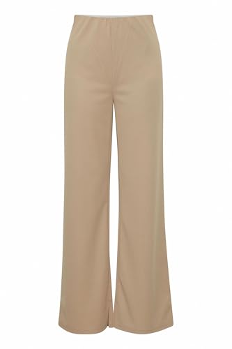 ICHI IHKATINE Damen Hose Stoffhose Pants mit Gummizug Ziernähten Paspeltaschen Regular fit, Größe:M, Farbe:Fungi (171212) von ICHI