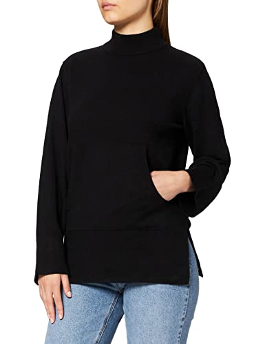 ICHI IHKAVA LS6 Damen Strickpullover Feinstrick Pullover Strickpullover mit Turtleneck und Schlitzen Slim-Fit, Größe:L, Farbe:Black (194008) von ICHI