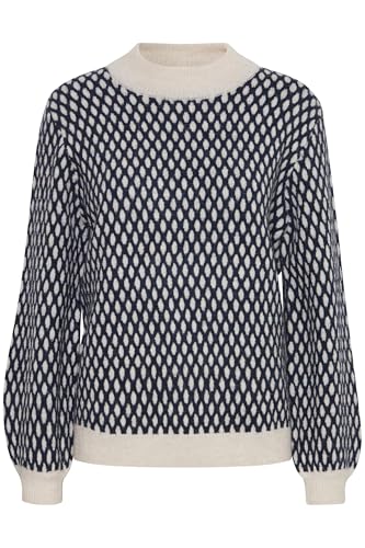 ICHI IHKamara Damen Strickpullover Grobstrick Pullover mit Turtleneck Regular fit, Größe:XXL, Farbe:Black (194008) von ICHI