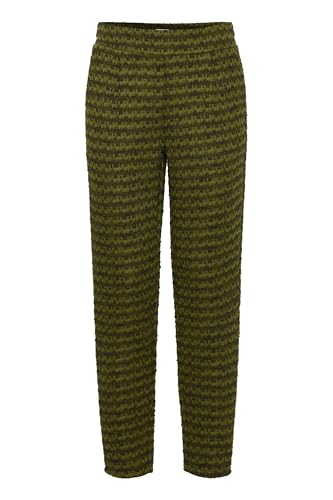 ICHI IHKate Damen Hose Stoffhose Pants mit Eingrifftaschen Gemustert Regular fit, Größe:M, Farbe:Mayfly Stripe Jacquard (203709) von ICHI