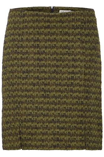 ICHI IHKate Damen Rock A-Linien-Rock Minirock mit Reißverschluss Seitenschlitz leicht elastisch A-Linie, Größe:M, Farbe:Mayfly Stripe Jacquard (203709) von ICHI