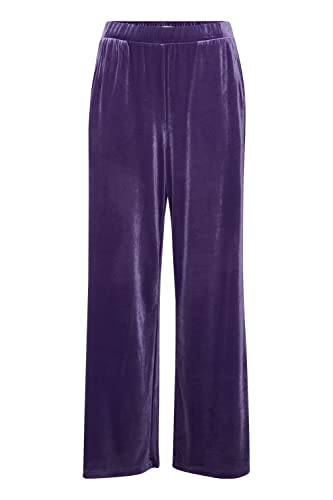 ICHI IHLAVANNY PA2 Damen Hose Stoffhose mit Stretch hoher Elastikbund, Größe:2XL, Farbe:Violet Indigo (193750) von ICHI
