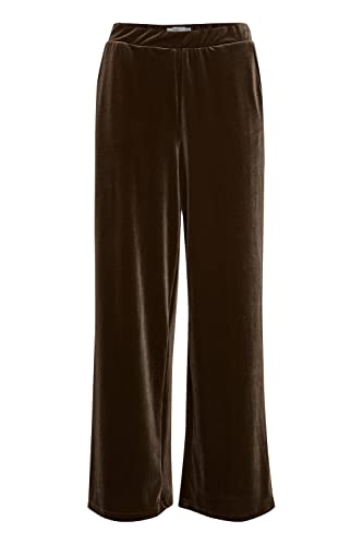 ICHI IHLAVANNY PA2 Damen Hose Stoffhose mit Stretch hoher Elastikbund, Größe:XS, Farbe:Coffee Bean (190915) von ICHI