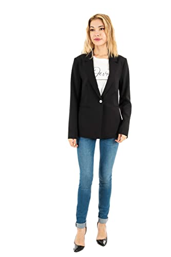 ICHI IHLEXI BL Damen Blazer Kurzblazer Jacke EIN-Knopf-Blazer mit Stretch und Reverskragen, Größe:38, Farbe:Black (194008) von ICHI