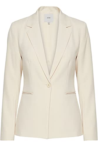 ICHI IHLEXI BL Damen Blazer Kurzblazer Jacke EIN-Knopf-Blazer mit Stretch und Reverskragen, Größe:40, Farbe:Tapioca (121403) von ICHI