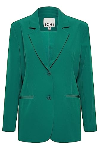 ICHI IHLEXI BL Damen Blazer Kurzblazer Jacke Ein-Knopf-Blazer mit Stretch und Reverskragen, Größe:38, Farbe:Cadmium Green (185424) von ICHI