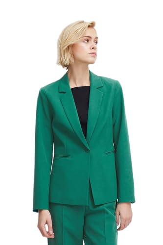 ICHI IHLEXI BL Damen Blazer Kurzblazer Jacke EIN-Knopf-Blazer mit Stretch und Reverskragen, Größe:40, Farbe:Cadmium Green (185424) von ICHI