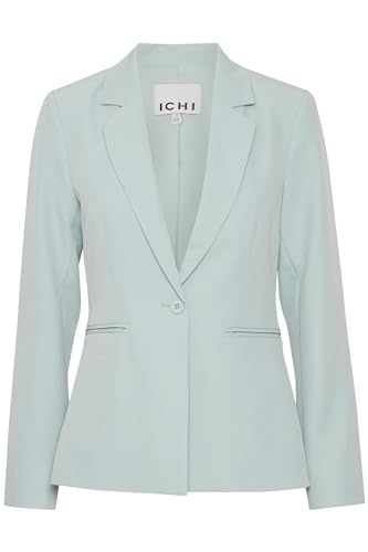 ICHI IHLEXI BL Damen Blazer Kurzblazer Jacke EIN-Knopf-Blazer mit Stretch und Reverskragen, Größe:42, Farbe:Ether (144506) von ICHI